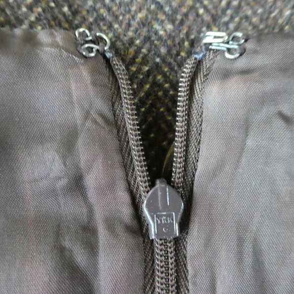 Wool Ann Taylor Dress Career Work Wear Brown Lined Sleeveless Back YKK Zip 6 - Picture 7 of 9